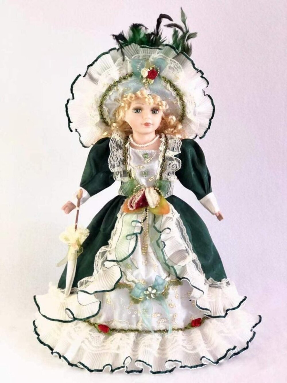 16" Porcelain Victoria Doll - Elegant Collectible, Vintage Style Home Decor